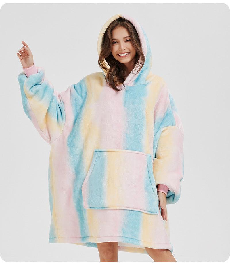 Cozy Nights: Flannel Homewear Night Robe Casual Hooded Sweater - Your-Look