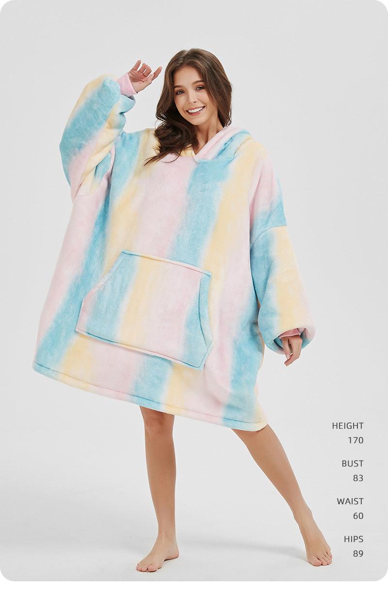 Cozy Nights: Flannel Homewear Night Robe Casual Hooded Sweater - Your-Look