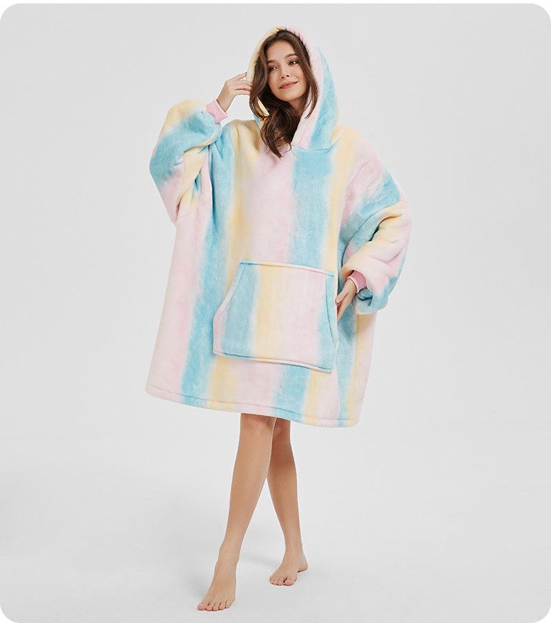 Cozy Nights: Flannel Homewear Night Robe Casual Hooded Sweater - Your-Look