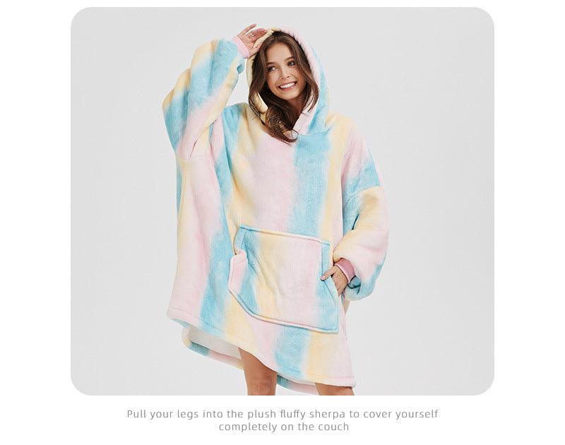 Cozy Nights: Flannel Homewear Night Robe Casual Hooded Sweater - Your-Look