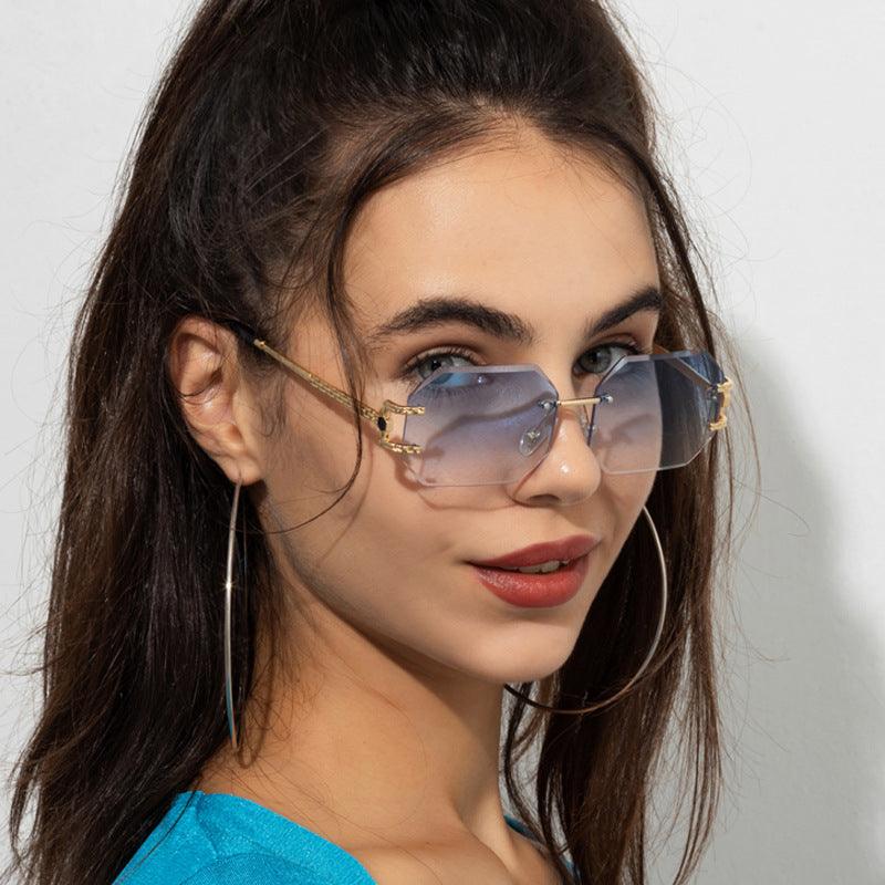 Frameless Trimming Sunglasses Polygon Women - Your-Look
