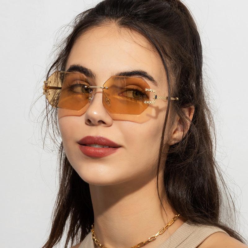Frameless Trimming Sunglasses Polygon Women - Your-Look