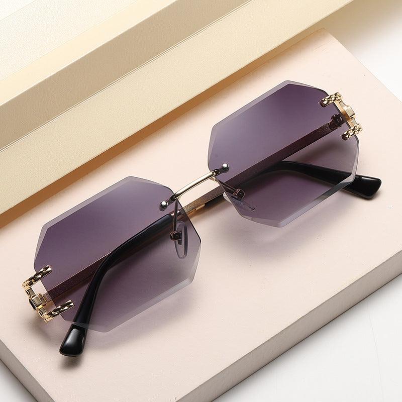 Frameless Trimming Sunglasses Polygon Women - Your-Look
