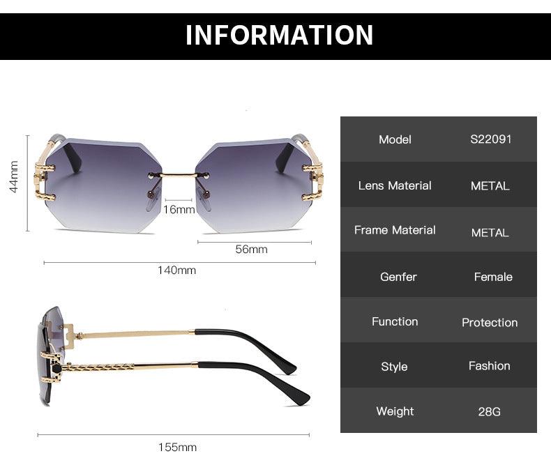 Frameless Trimming Sunglasses Polygon Women - Your-Look