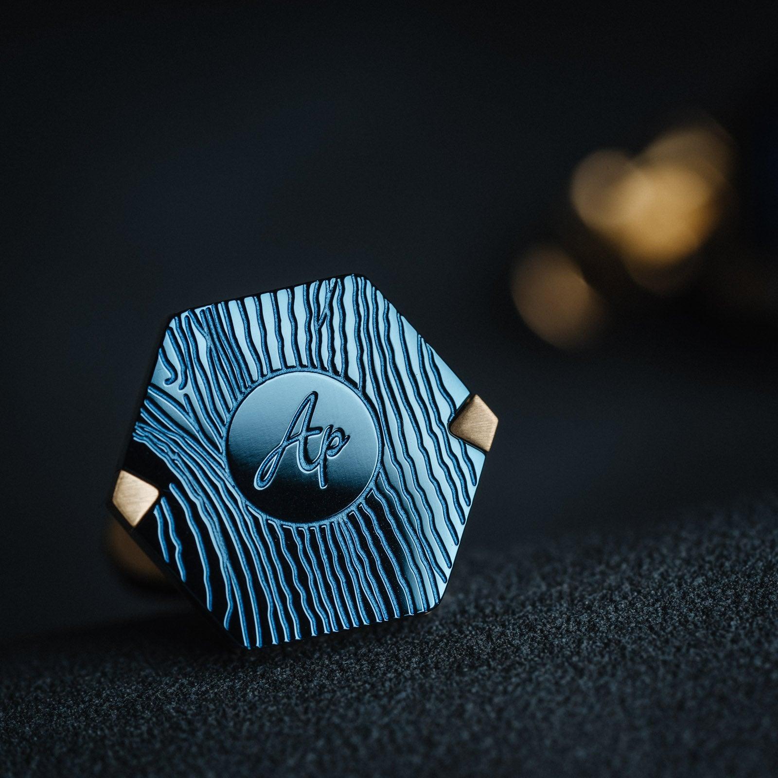 "Parisian Elegance" French Blue Gold Cufflinks for Men&