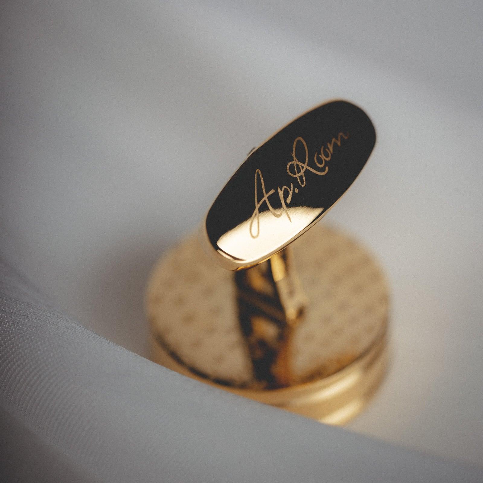 "Timeless Fusion" French Gold and Silver Shell Cufflinks for Men&