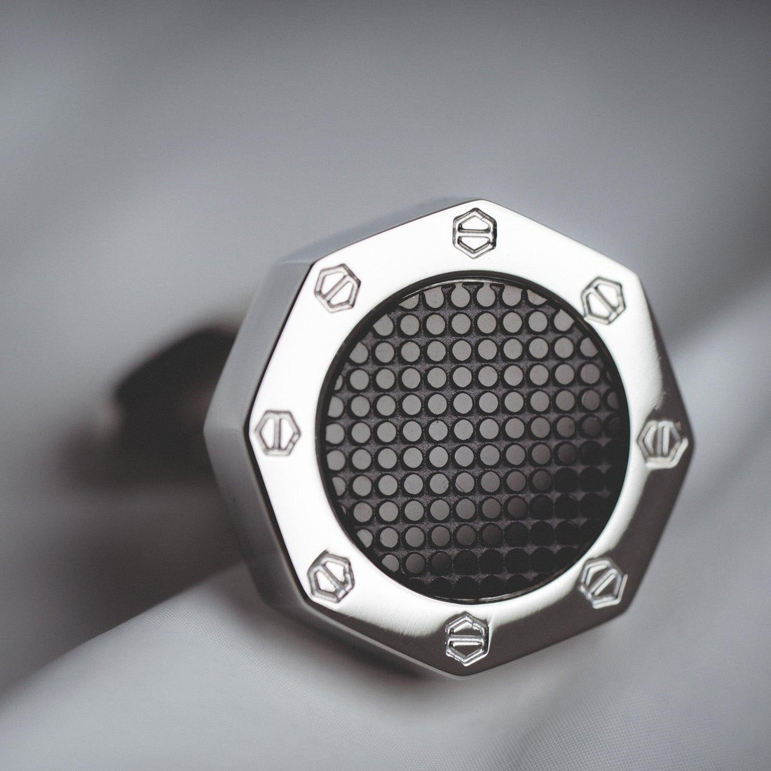 "Refined Sophistication" French Silver Black Cufflinks for Men&