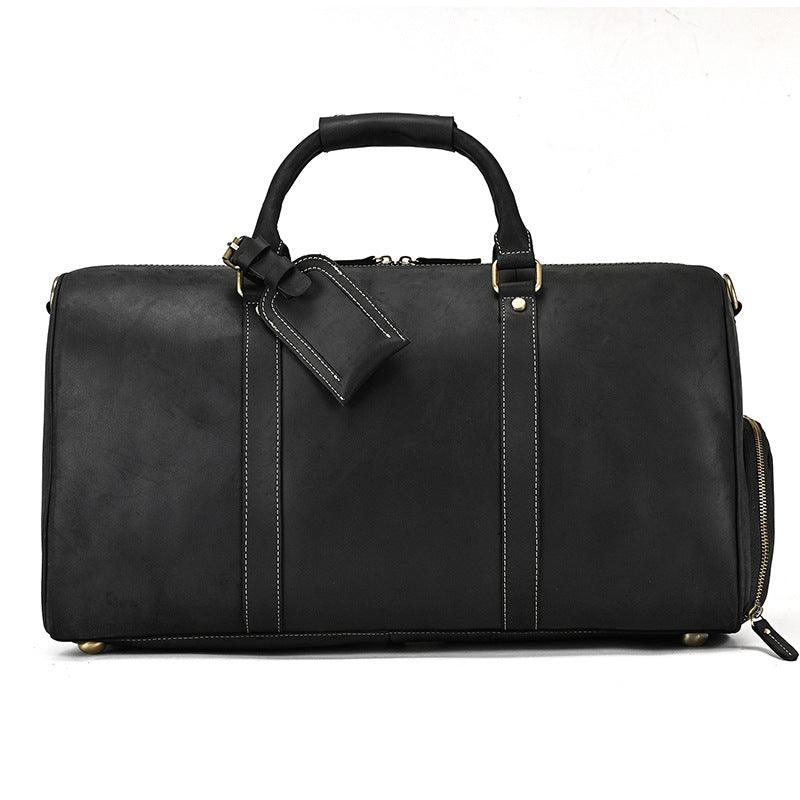 Vintage Print Luggage Bag: Top Layer Cowhide Handbag for Leisure and Gym - Your-Look