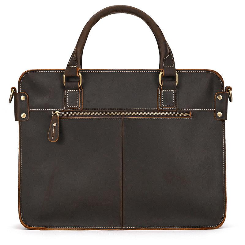 Retro Crazy Horse Leather Briefcase 14-inch Commuter Business - Your-Look