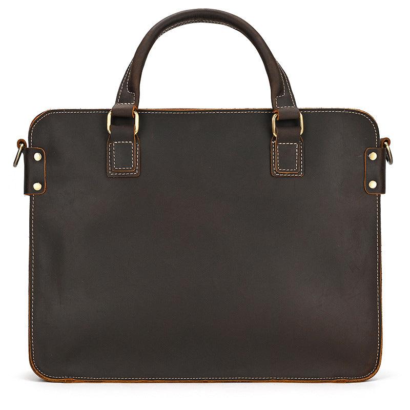 Retro Crazy Horse Leather Briefcase 14-inch Commuter Business - Your-Look