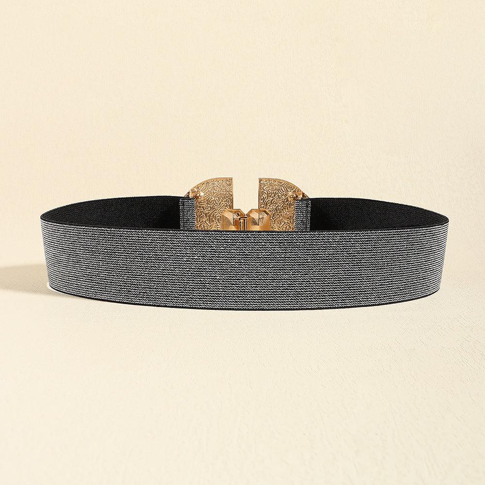 Add Glamour to Your Outfit with the Fashion Stretch Women Glittering Pearls Elastic Belt - Your-Look