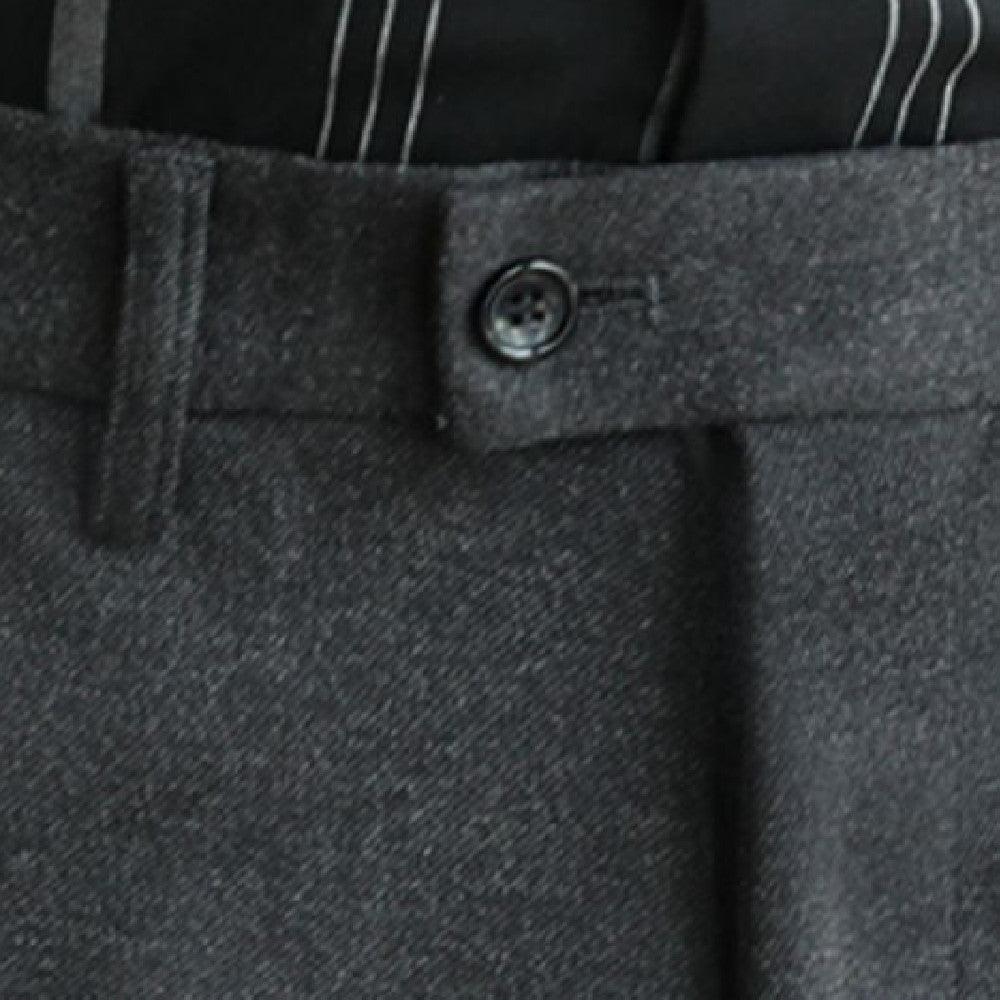 Go-With-Everything Straight Casual Trousers in Black, Dark Gray, Light Coffee, and Khaki - Mid-Waist, Tapered Style, Polyester and Viscose Blend
