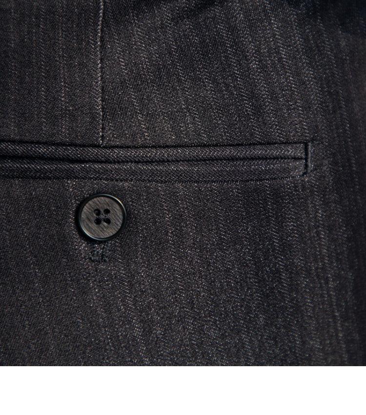 Hundred Casual Pants Retro Warm Business Pants - Black and Dark Blue, Corduroy Fabric, Long Pants.