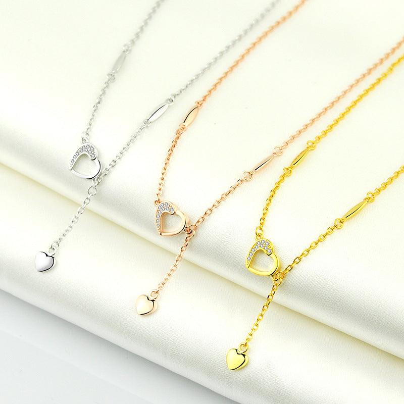 Korean Inspired: S925 Sterling Silver Anklet Plated With 18K White/Rose/Yellow Gold