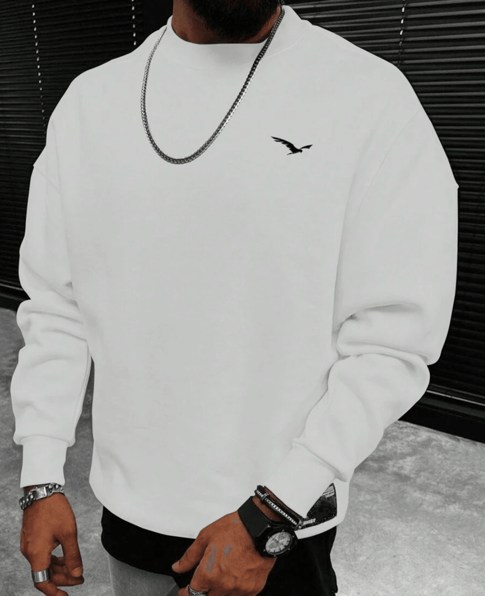 Leisure Coat Cotton Terry Long-sleeved Street Solid Color Round Neck Sweater - Fashion - Your-Look