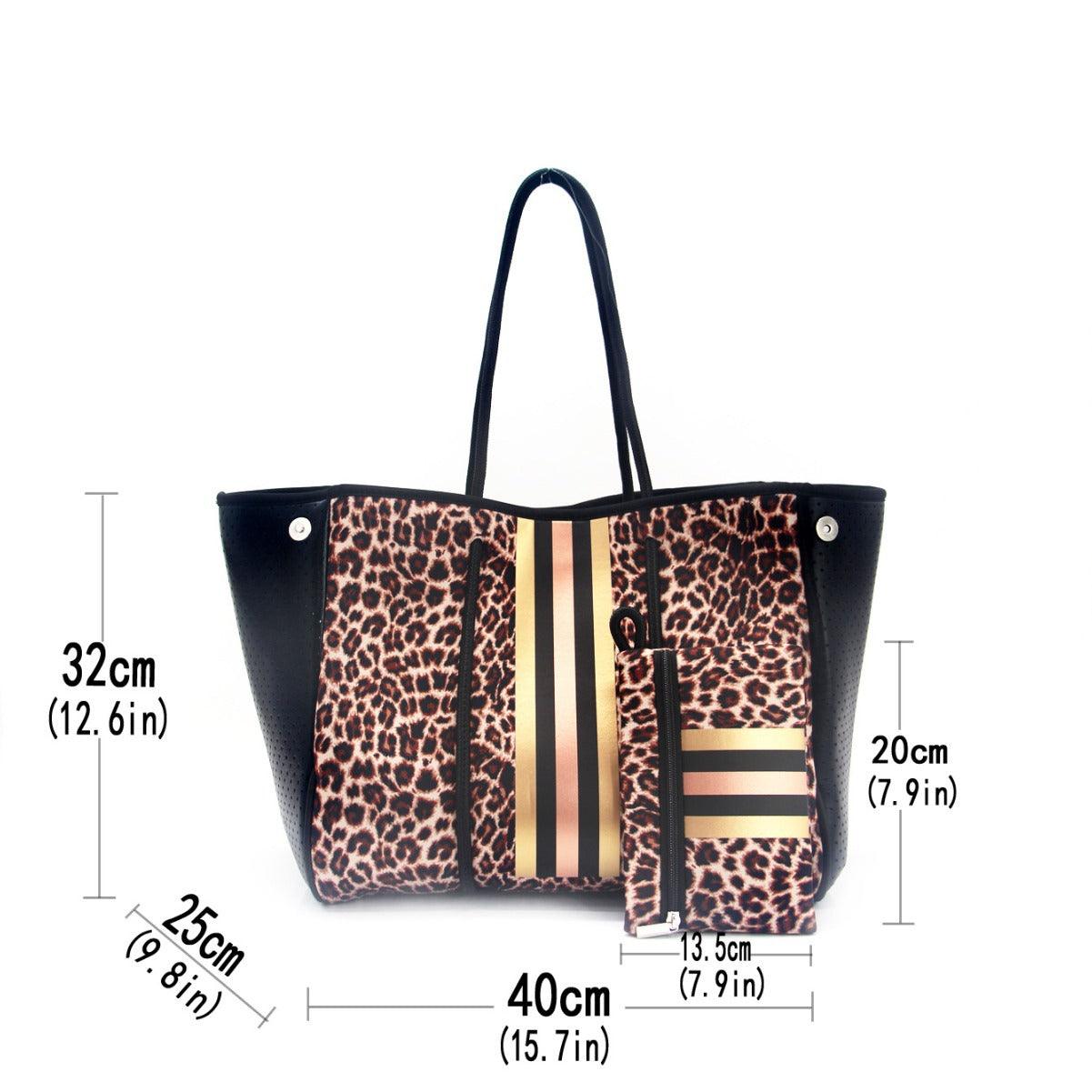 Leopard Print Portable Beach Bag