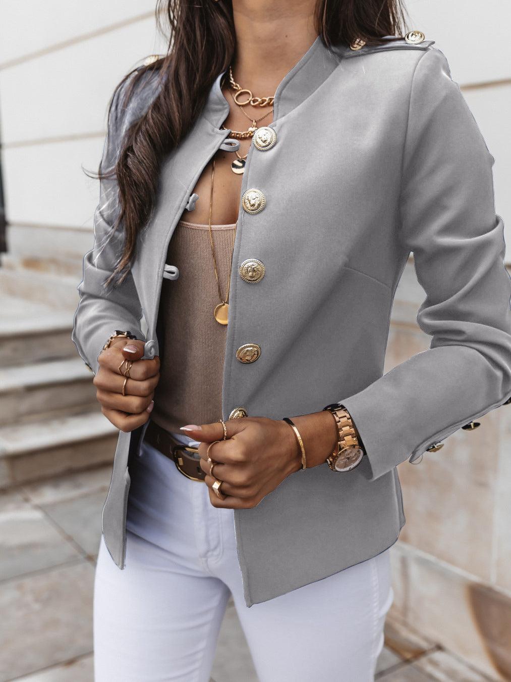 Sleek Sophistication: Long-Sleeved Slim-Breasted Small Blazer - Your-Look