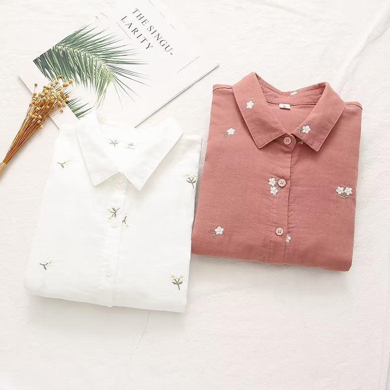 Double-layer Yarn Skin Cotton Loose Long-sleeved Shirt - Fashion - Your-Look