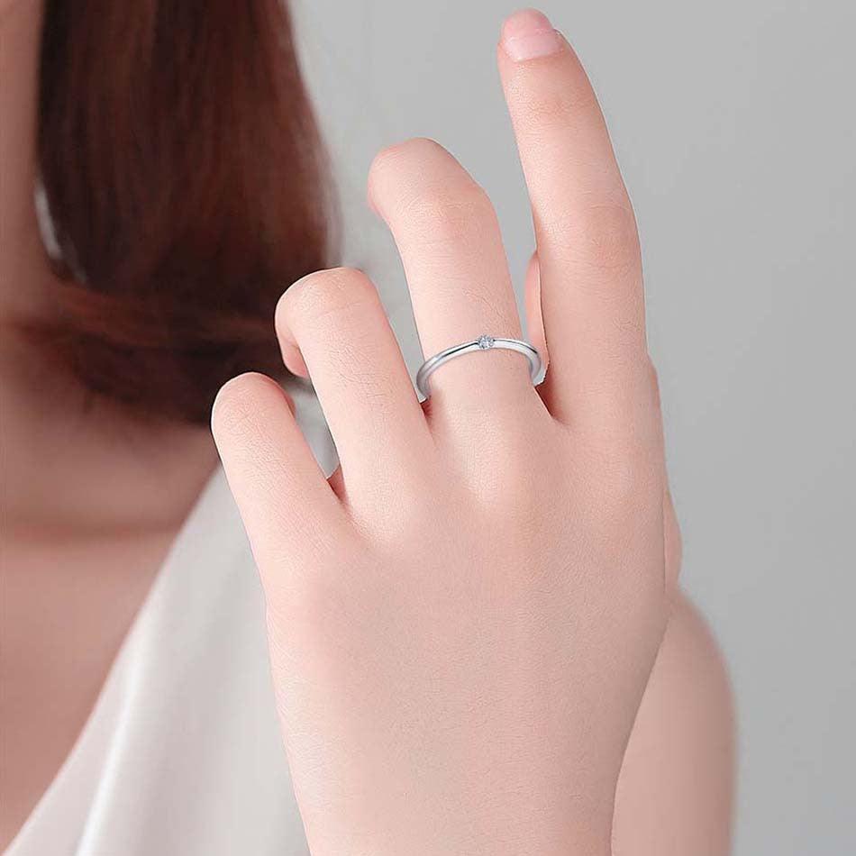 Luxurious Sterling Silver Diamond Ring with 14K Gold Plating - Your-Look