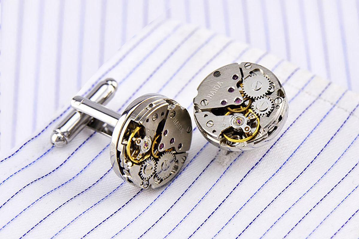 "Elegance in Motion" Mechanical Movement French Shirt Cufflinks - Showcase Timeless Sophistication with Precision Engineering - Your-Look