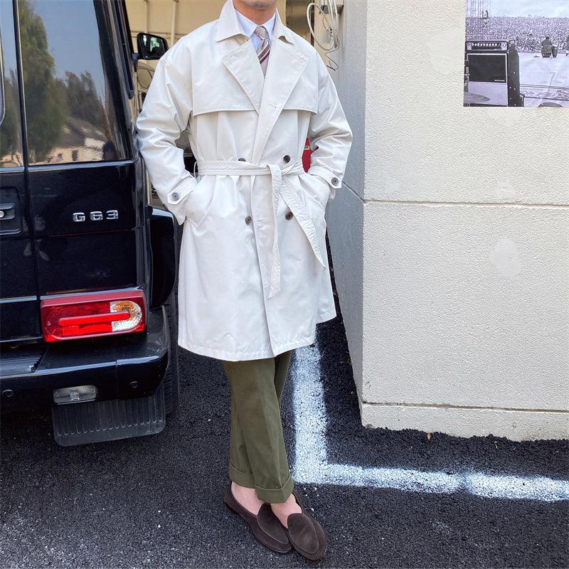 Commuting Mid-length Trench Coat With Double-breasted Lapels - - Your-Look