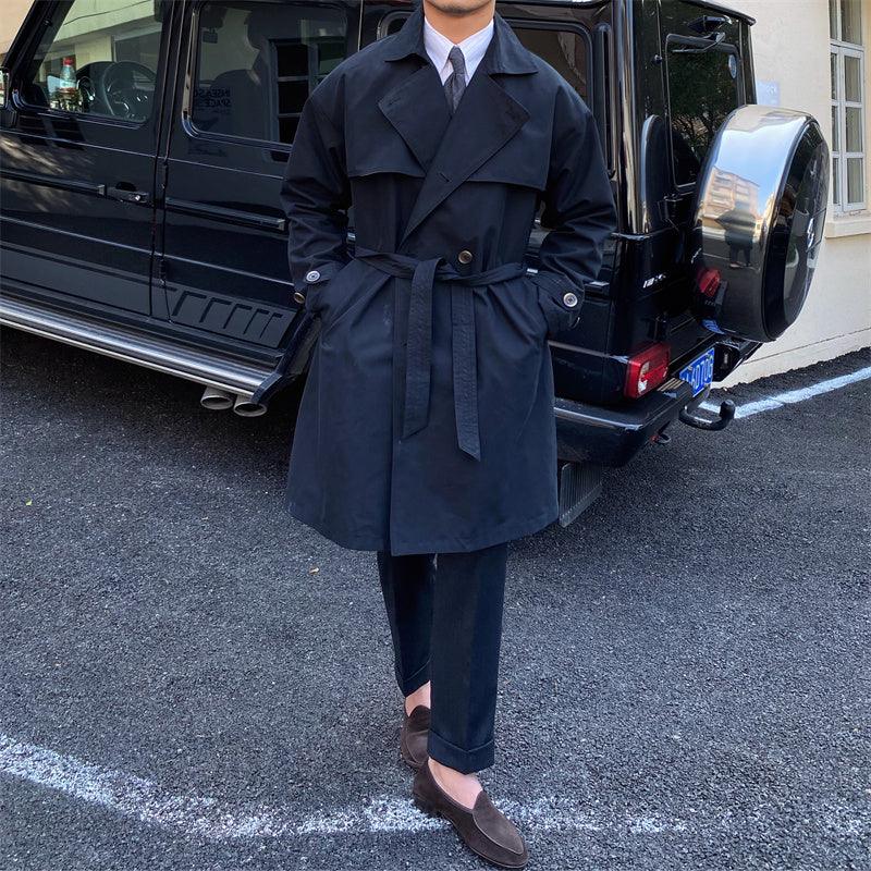 Commuting Mid-length Trench Coat With Double-breasted Lapels - - Your-Look