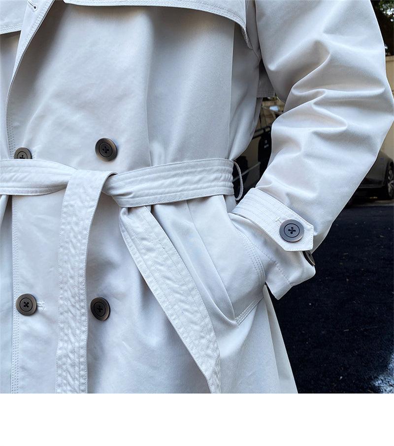 Commuting Mid-length Trench Coat With Double-breasted Lapels - - Your-Look