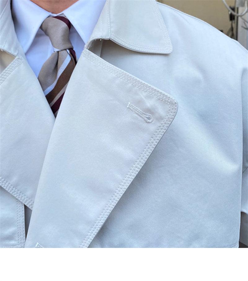 Commuting Mid-length Trench Coat With Double-breasted Lapels - - Your-Look