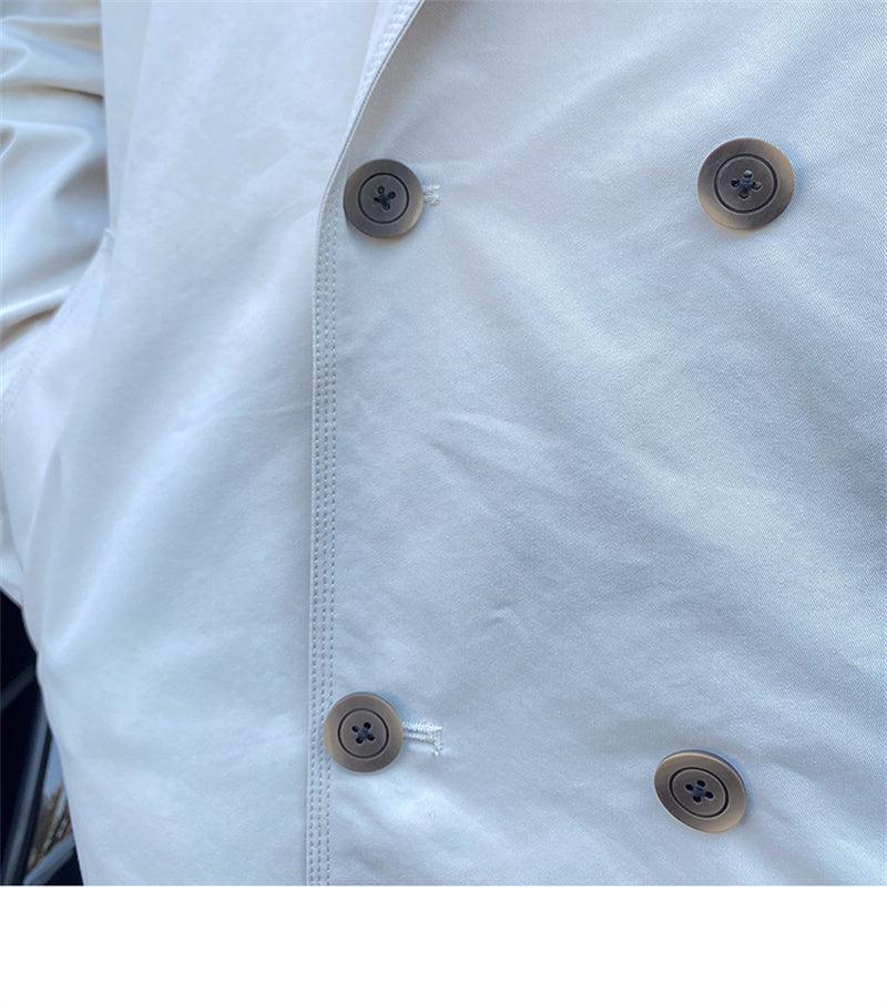 Commuting Mid-length Trench Coat With Double-breasted Lapels - - Your-Look