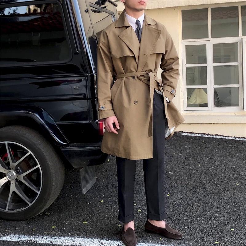 Commuting Mid-length Trench Coat With Double-breasted Lapels - - Your-Look