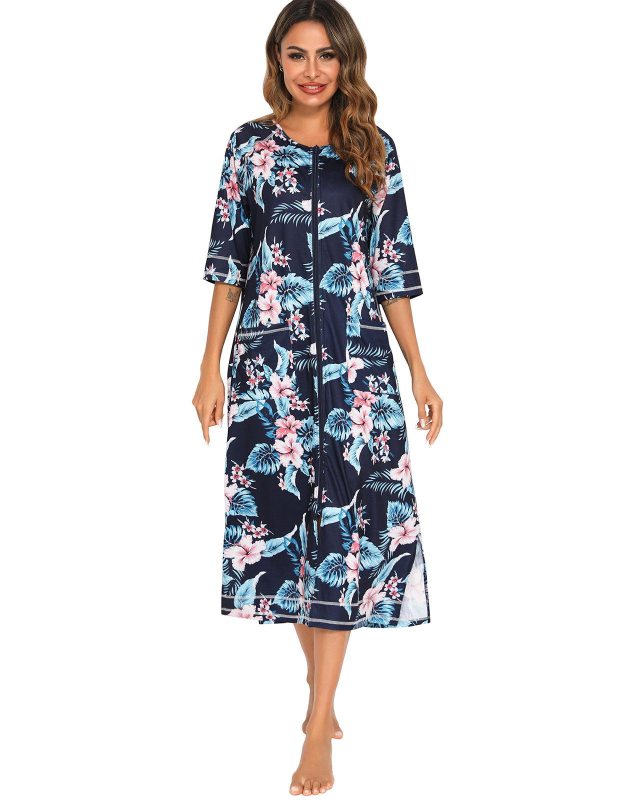 "Moments of Bliss" Comfortable Home Wear for Pregnant and Breastfeeding Women - Loose Pajamas with 3/4 Sleeves and Plus Size Robe - Your-Look