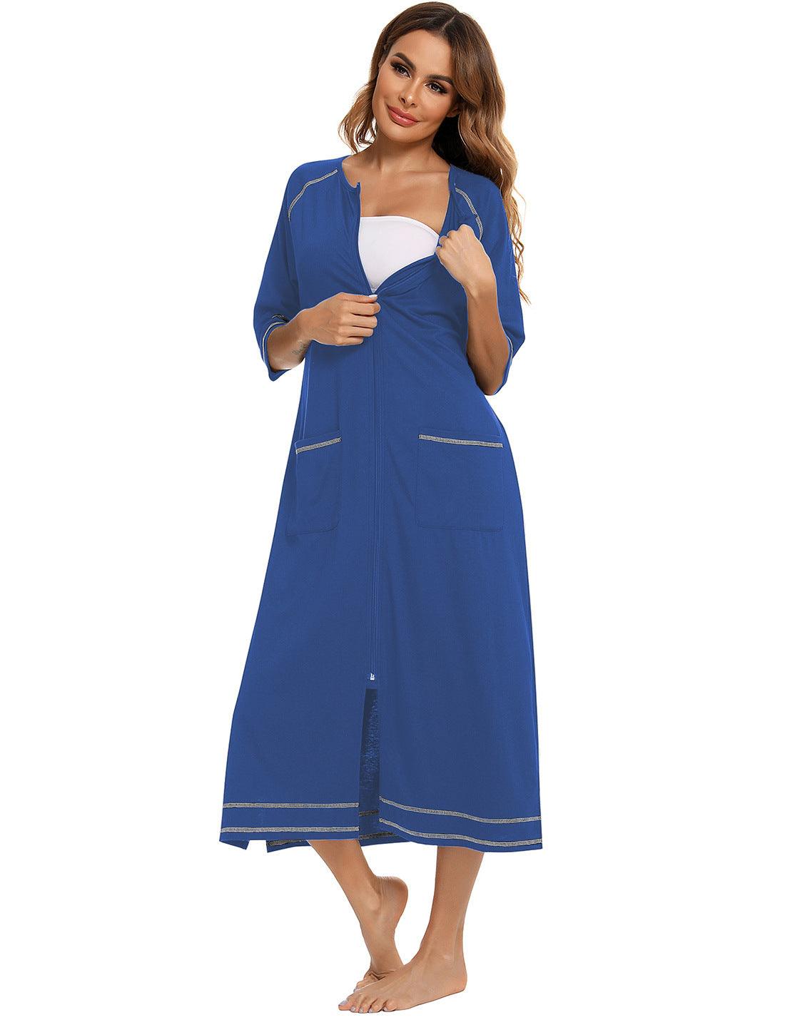 "Moments of Bliss" Comfortable Home Wear for Pregnant and Breastfeeding Women - Loose Pajamas with 3/4 Sleeves and Plus Size Robe - Your-Look