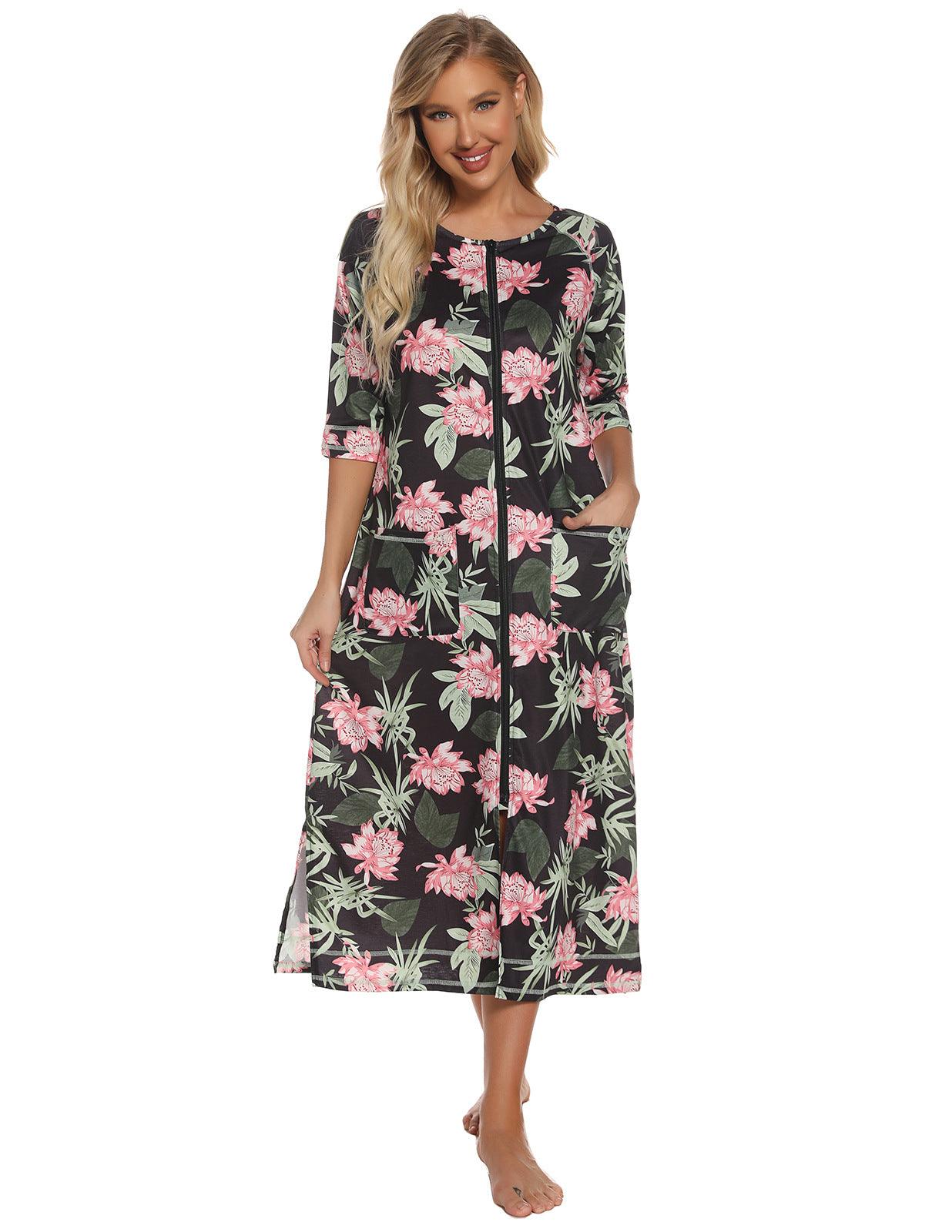 "Moments of Bliss" Comfortable Home Wear for Pregnant and Breastfeeding Women - Loose Pajamas with 3/4 Sleeves and Plus Size Robe - Your-Look