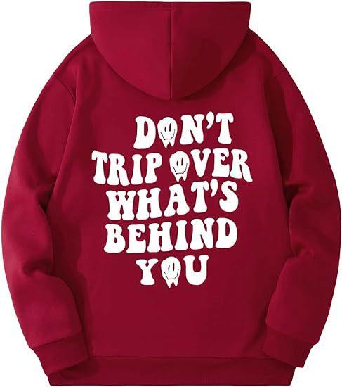 Leisure Pullover Drawstring Letter Print Pattern Hoodie - Fashion - Your-Look