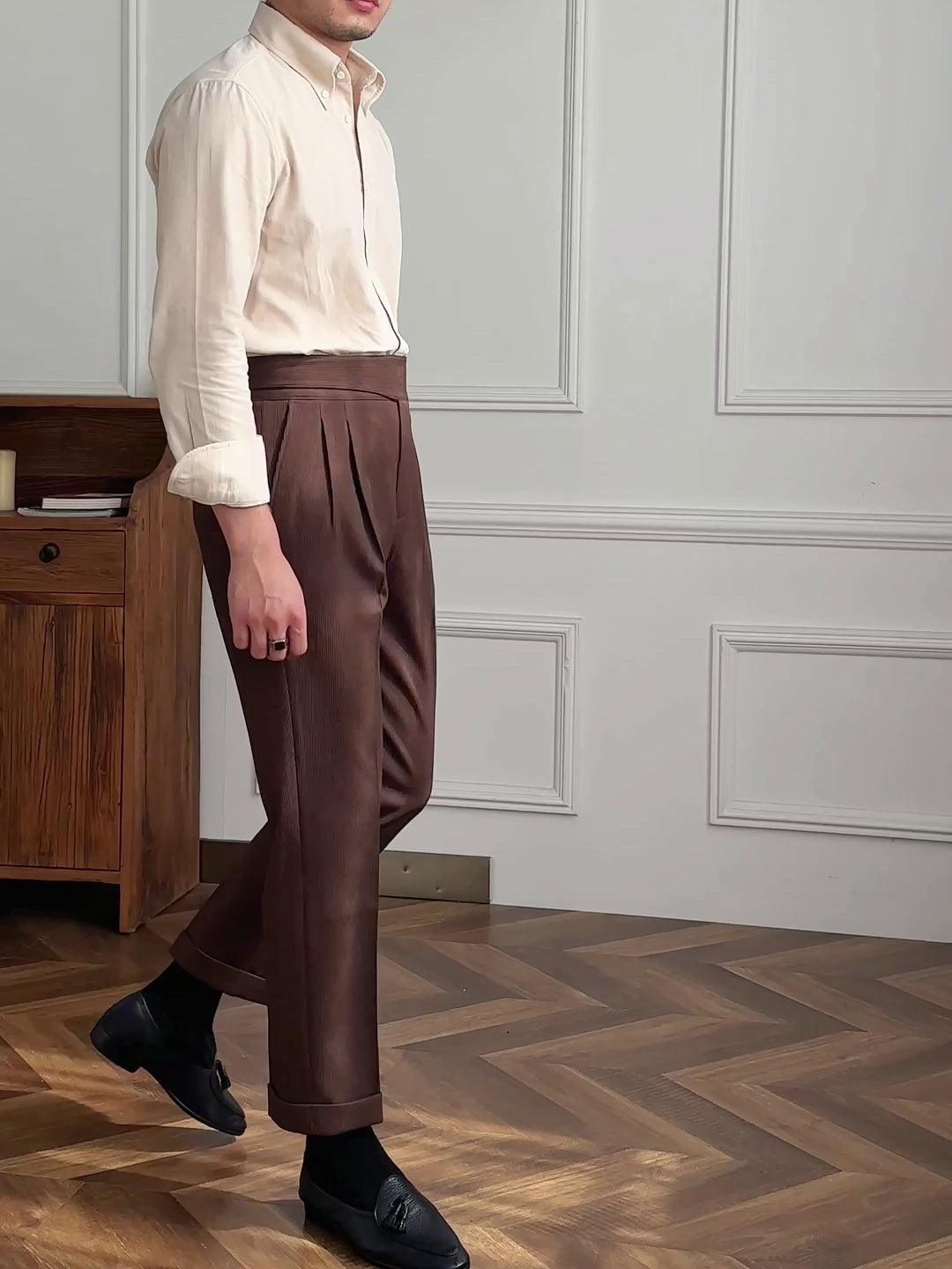 New Gorkha District High Waist Straight Casual Suit Pants Trendy Men - Fashion - Your-Look