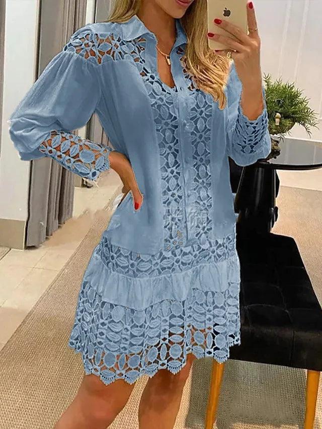 New Lace Stitching Casual Shirt