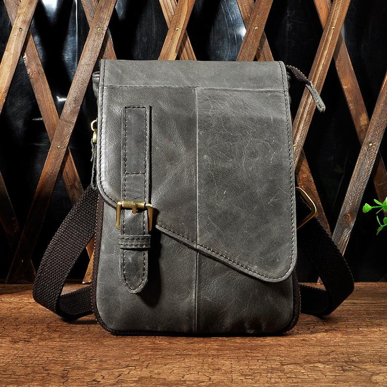 Elevate Your Style with the First Layer Oil Wax Leather Cowhide Shoulder Cross Chest Bag - Your-Look