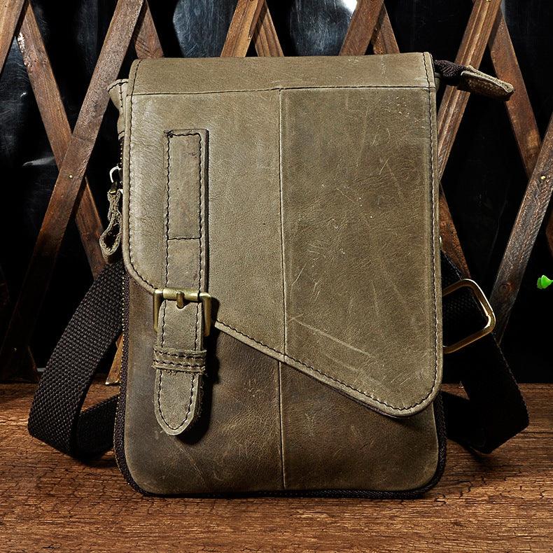 Elevate Your Style with the First Layer Oil Wax Leather Cowhide Shoulder Cross Chest Bag - Your-Look