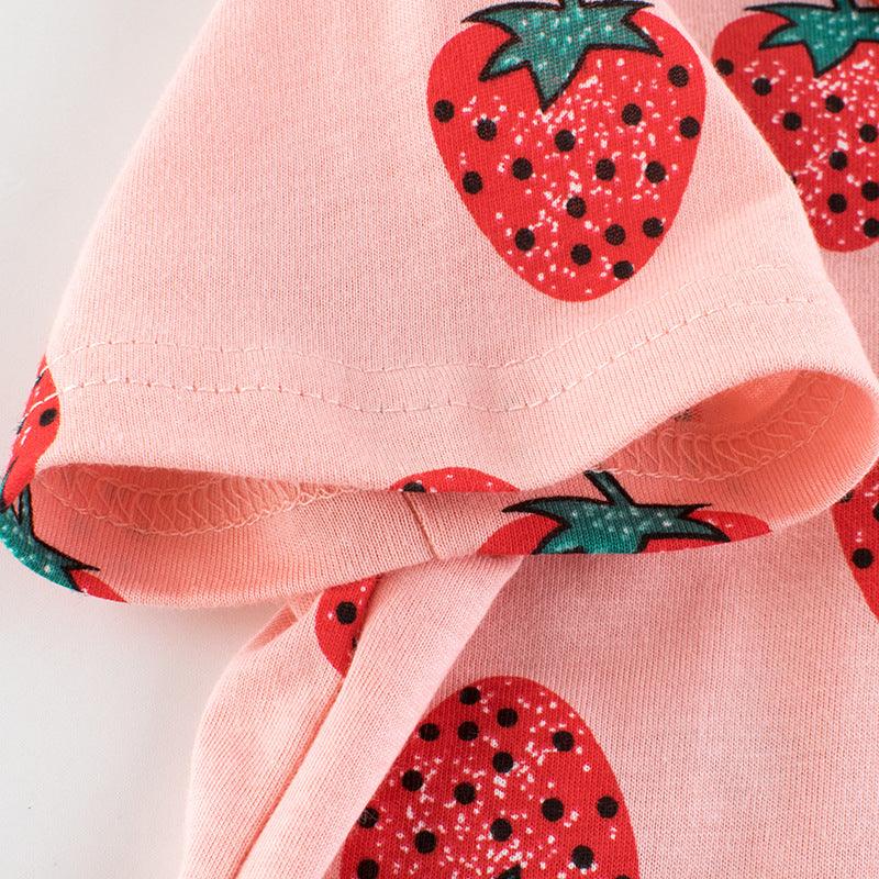 New Girls Strawberry Short-Sleeved T-Shirt Wholesale - - Your-Look