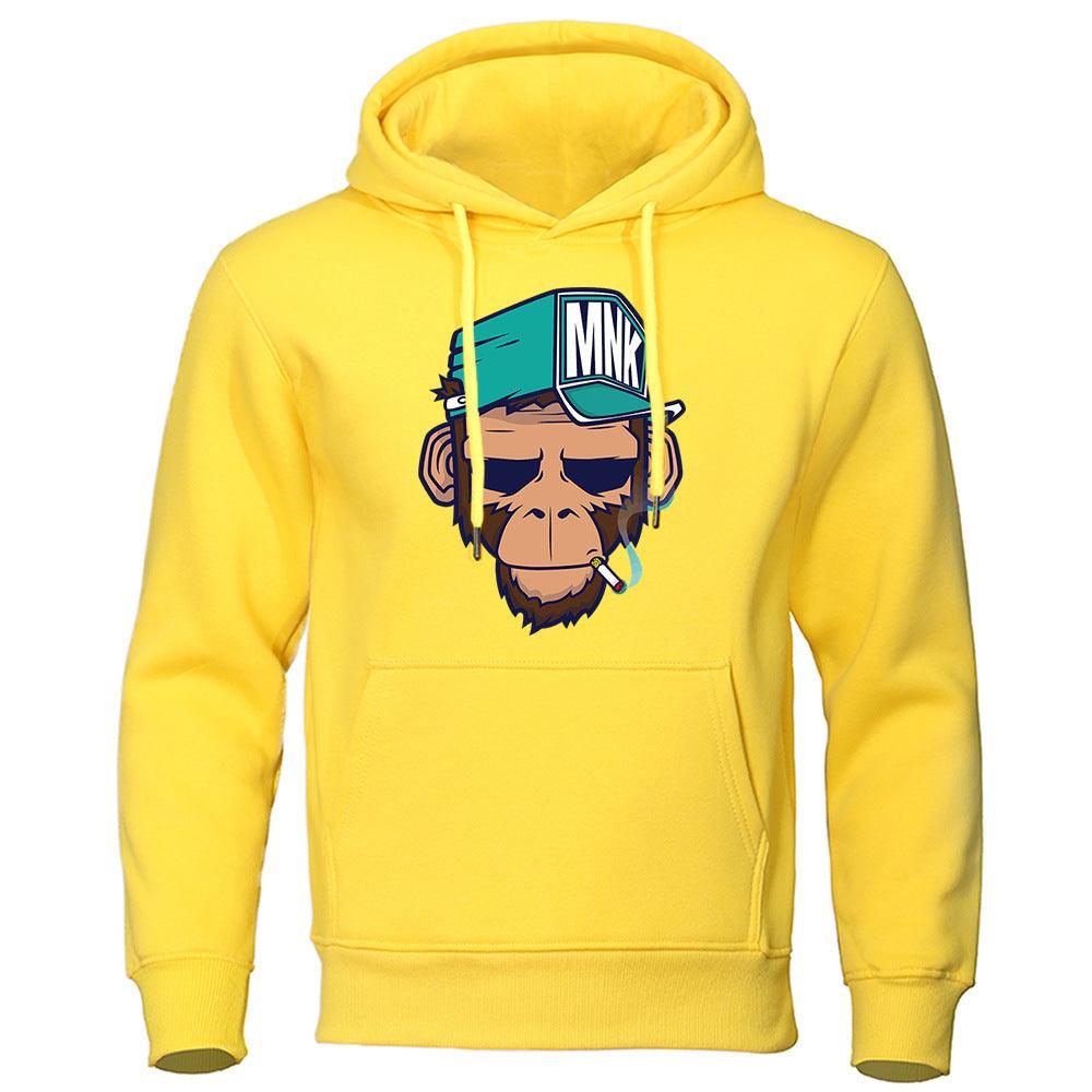 Personality Smoking Monkey Hoodie Sweatshirt Hip Hop Casual Street Hooded - Fashion - Your-Look