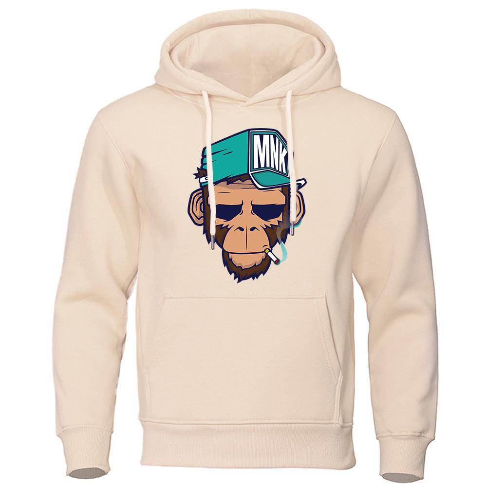 Personality Smoking Monkey Hoodie Sweatshirt Hip Hop Casual Street Hooded - Fashion - Your-Look