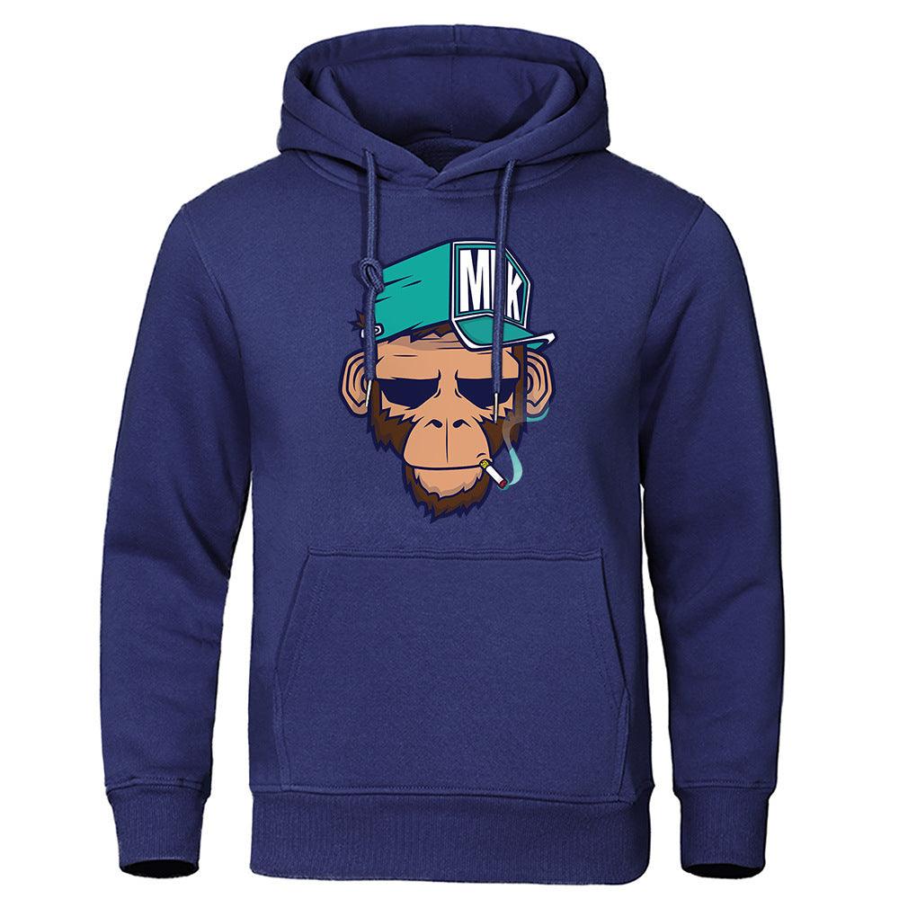 Personality Smoking Monkey Hoodie Sweatshirt Hip Hop Casual Street Hooded - Fashion - Your-Look