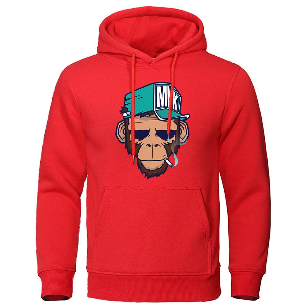 Personality Smoking Monkey Hoodie Sweatshirt Hip Hop Casual Street Hooded - Fashion - Your-Look