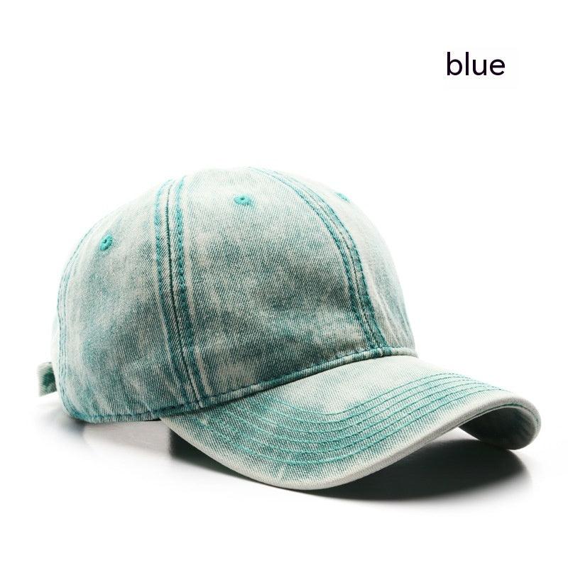 Personality Street Washed Denim Solid Color Light Board Baseball Cap - Fashion - Your-Look