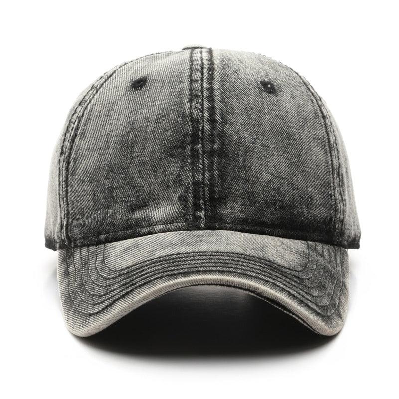 Personality Street Washed Denim Solid Color Light Board Baseball Cap - Fashion - Your-Look