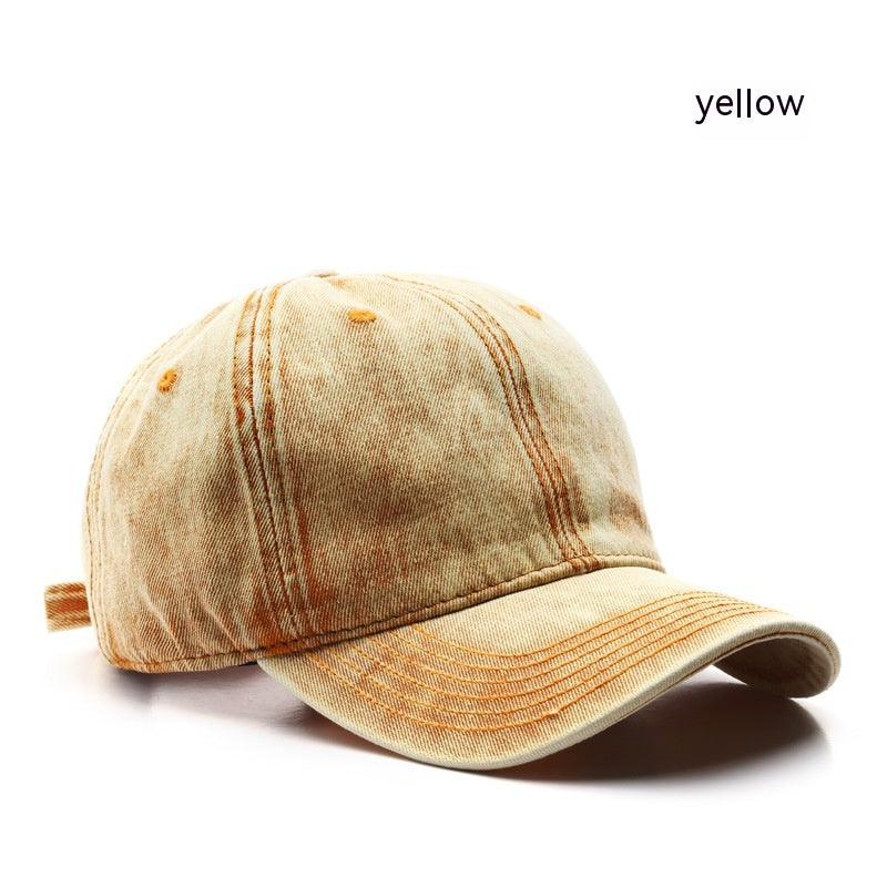 Personality Street Washed Denim Solid Color Light Board Baseball Cap - Fashion - Your-Look