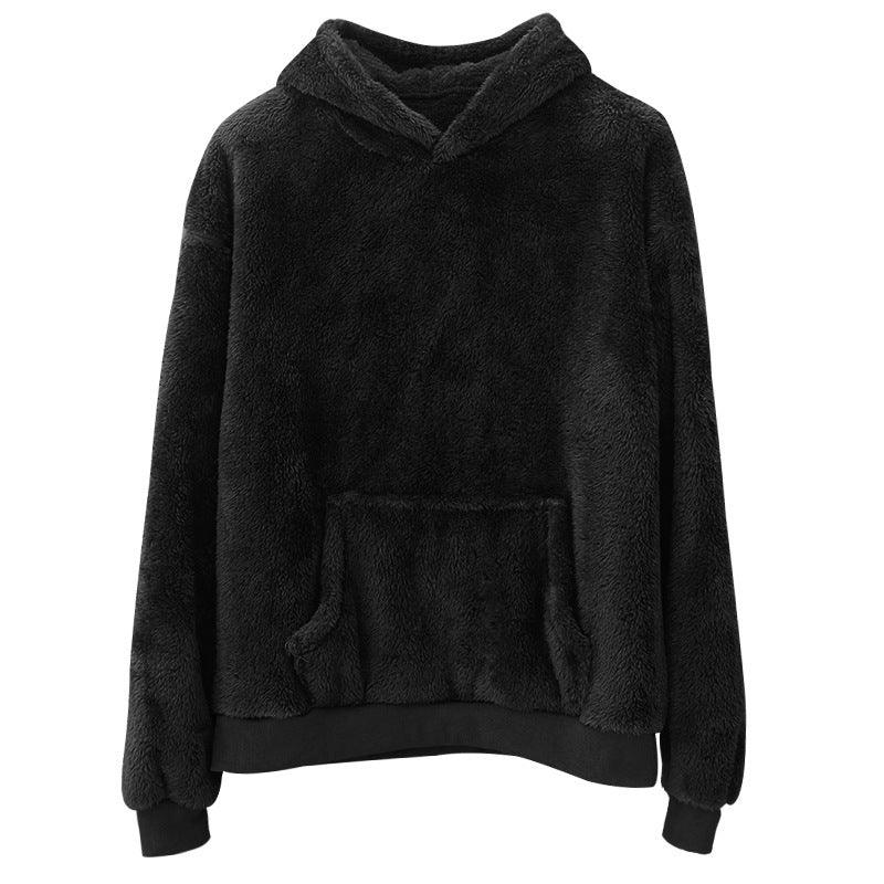 Double-sided Velvet Youth Hooded Sweater Men&