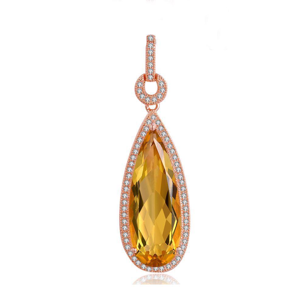Radiant 925 Sterling Silver Pear-Shaped Citrine Jewelry Set - Your-Look