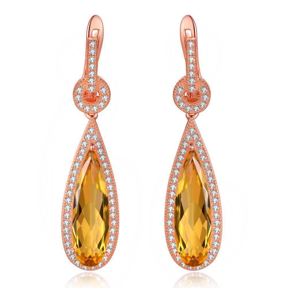 Radiant 925 Sterling Silver Pear-Shaped Citrine Jewelry Set - Your-Look