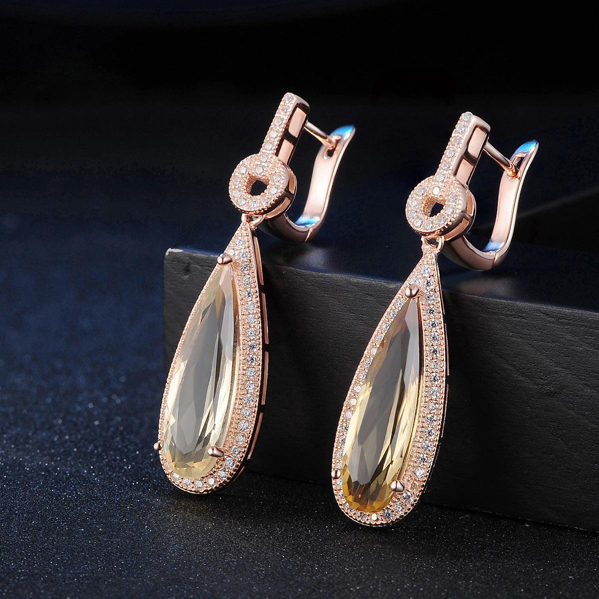 Radiant 925 Sterling Silver Pear-Shaped Citrine Jewelry Set - Your-Look